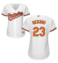 Women's Majestic Baltimore Orioles #23 Joey Rickard Replica White Home Cool Base MLB Jersey