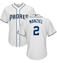Youth Majestic San Diego Padres #2 Johnny Manziel Authentic White Home Cool Base MLB Jersey