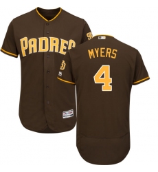 Men's Majestic San Diego Padres #4 Wil Myers Brown Alternate Flex Base Authentic Collection MLB Jersey
