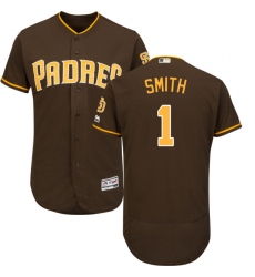 Men's Majestic San Diego Padres #1 Ozzie Smith Brown Alternate Flex Base Authentic Collection MLB Jersey