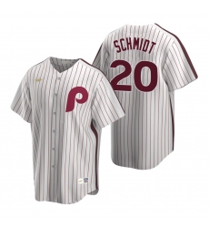 Men's Nike Philadelphia Phillies #20 Mike Schmidt White Cooperstown Collection Home Stitched Baseball Jersey
