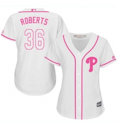 Women's Majestic Philadelphia Phillies #36 Robin Roberts Authentic White Fashion Cool Base MLB Jersey