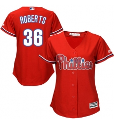 Women's Majestic Philadelphia Phillies #36 Robin Roberts Replica Red Alternate Cool Base MLB Jersey