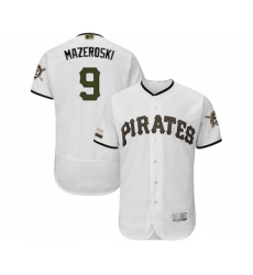 Men's Pittsburgh Pirates #9 Bill Mazeroski White Alternate Authentic Collection Flex Base Baseball Jersey