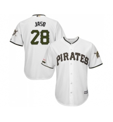 Men's Pittsburgh Pirates #28 John Jaso Replica White Alternate Cool Base Baseball Jersey