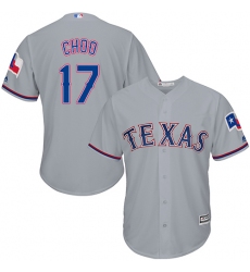 Youth Majestic Texas Rangers #17 Shin-Soo Choo Authentic Grey Road Cool Base MLB Jersey