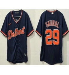 Men's Detroit Tigers #29 Tarik Skubal Navy Cool Base Jersey