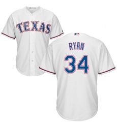 Youth Majestic Texas Rangers #34 Nolan Ryan Authentic White Home Cool Base MLB Jersey