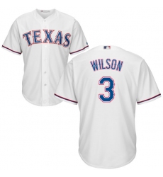 Youth Majestic Texas Rangers #3 Russell Wilson Replica White Home Cool Base MLB Jersey