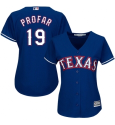 Women's Majestic Texas Rangers #19 Jurickson Profar Replica Royal Blue Alternate 2 Cool Base MLB Jersey