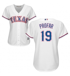 Women's Majestic Texas Rangers #19 Jurickson Profar Replica White Home Cool Base MLB Jersey