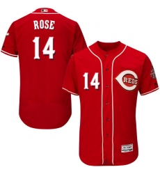 Men's Majestic Cincinnati Reds #14 Pete Rose Red Alternate Flex Base Authentic Collection MLB Jersey