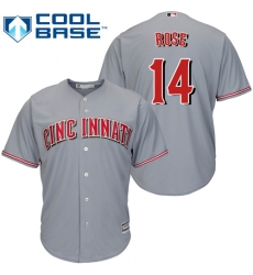 Men's Majestic Cincinnati Reds #14 Pete Rose Replica Grey Road Cool Base MLB Jersey