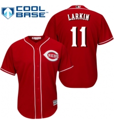 Youth Majestic Cincinnati Reds #11 Barry Larkin Replica Red Alternate Cool Base MLB Jersey