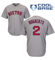 Youth Majestic Boston Red Sox #2 Xander Bogaerts Replica Grey Road Cool Base MLB Jersey