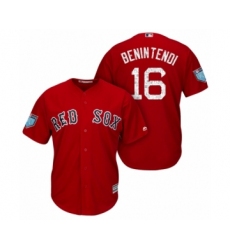 Youth Boston Red Sox #16 Andrew Benintendi Majestic Scarlet 2018 Spring Training Cool Base Jersey