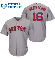Youth Majestic Boston Red Sox #16 Andrew Benintendi Replica Grey Road Cool Base MLB Jersey