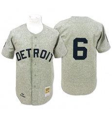 Men's Mitchell and Ness 1968 Detroit Tigers #6 Al Kaline Authentic Grey Throwback MLB Jersey