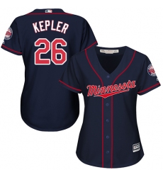Women's Majestic Minnesota Twins #26 Max Kepler Authentic Navy Blue Alternate Road Cool Base MLB Jersey