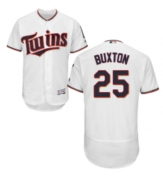 Men's Majestic Minnesota Twins #25 Byron Buxton White Home Flex Base Authentic Collection MLB Jersey