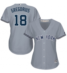 Women's Majestic New York Yankees #18 Didi Gregorius Replica Grey Road MLB Jersey