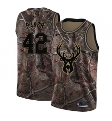 Men's Nike Milwaukee Bucks #42 Vin Baker Swingman Camo Realtree Collection NBA Jersey