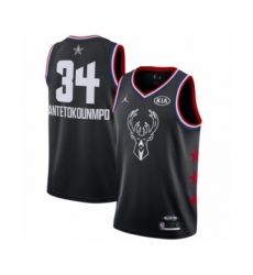 Women's Jordan Milwaukee Bucks #34 Giannis Antetokounmpo Swingman Black 2019 All-Star Game Basketball Jersey