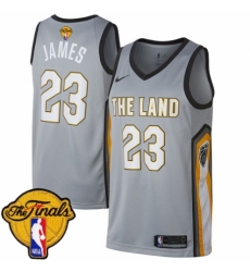 Women's Nike Cleveland Cavaliers #23 LeBron James Swingman Gray 2018 NBA Finals Bound NBA Jersey - City Edition