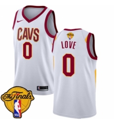 Women's Nike Cleveland Cavaliers #0 Kevin Love Authentic White 2018 NBA Finals Bound NBA Jersey - Association Edition