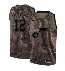 Men's Nike Utah Jazz #12 John Stockton Swingman Camo Realtree Collection NBA Jersey
