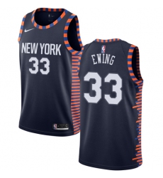 Women's Nike New York Knicks #33 Patrick Ewing Swingman Navy Blue NBA Jersey - 2018 19 City Edition