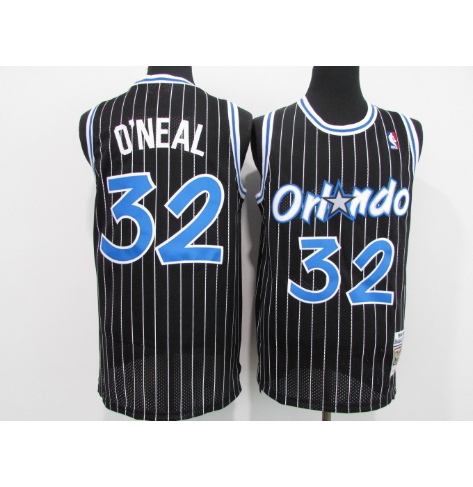 Men's Orlando Magic #32 Shaquille O'Neal Black Mitchell & Ness Black Retired Player Jersey
