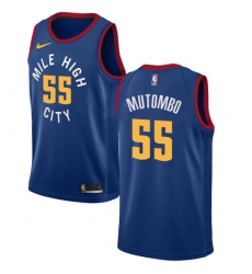 Women's Nike Denver Nuggets #55 Dikembe Mutombo Swingman Light Blue Alternate NBA Jersey Statement Edition