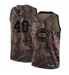 Youth Nike Detroit Pistons #40 Bill Laimbeer Swingman Camo Realtree Collection NBA Jersey