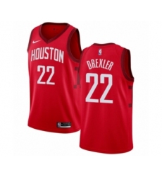Women's Nike Houston Rockets #22 Clyde Drexler Red Swingman Jersey - Earned Edition
