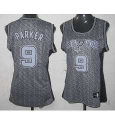 Women's Adidas San Antonio Spurs #9 Tony Parker Swingman Grey Static Fashion NBA Jersey