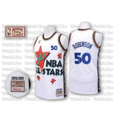 Men's Adidas San Antonio Spurs #50 David Robinson Swingman White 1995 All Star Throwback NBA Jersey