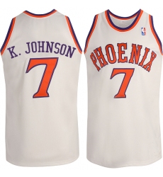 Men's Adidas Phoenix Suns #7 Kevin Johnson Authentic White New Throwback NBA Jersey