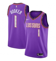 Youth Nike Phoenix Suns #1 Devin Booker Swingman Purple NBA Jersey - 2018 19 City Edition
