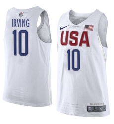 Men's Nike Team USA #10 Kyrie Irving Swingman White 2016 Olympic Basketball Jersey