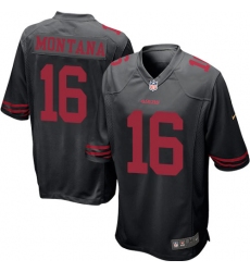 Men's Nike San Francisco 49ers #16 Joe Montana Game Black NFL Jersey