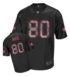 Reebok San Francisco 49ers #80 Jerry Rice Replica Sideline Black United Throwback NFL Jersey