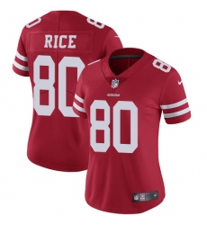Women's Nike San Francisco 49ers #80 Jerry Rice Elite Red Team Color NFL Jersey
