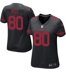Women's Nike San Francisco 49ers #80 Jerry Rice Game Black NFL Jersey