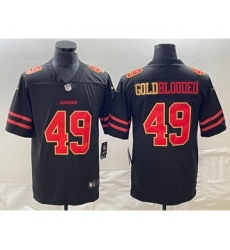Men's Nike San Francisco 49ers #49 Gold Blooded Black 2022 Vapor Stitched Limited Jersey