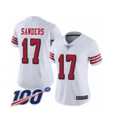 Women's San Francisco 49ers #17 Emmanuel Sanders Limited White Rush Vapor Untouchable 100th Season Football Jersey
