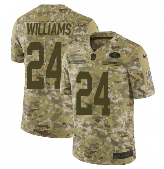 Youth Nike San Francisco 49ers #24 K'Waun Williams Limited Camo 2018 Salute to Service NFL Jersey