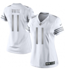 Women's Nike Chicago Bears #11 Kevin White Limited White Platinum NFL Jersey