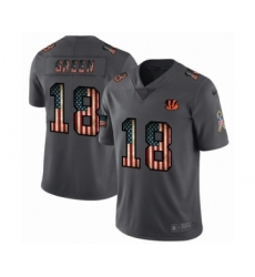 Men's Cincinnati Bengals #18 A.J. Green Limited Black USA Flag 2019 Salute To Service Football Jersey