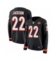 Women's Nike Cincinnati Bengals #22 William Jackson Limited Black Therma Long Sleeve NFL Jersey